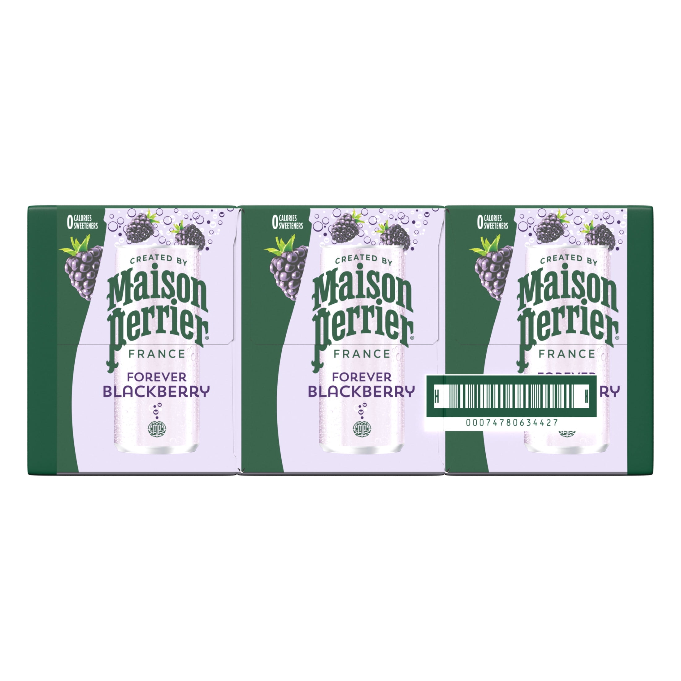 Maison Perrier Forever Blackberry Sparkling Water, 11.15 fl oz, 24 Pack Cans (3 Pack of 8)