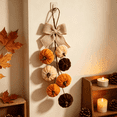 thumbnail image 2 of Fall Pumpkin Hanging Swag,Velvet Harvest Pumpkin Decor, Autumn Farmhouse,Thanksgiving Decorations for Front Door Kitchen Fireplace Home Indoor Outdoor (A), 2 of 4