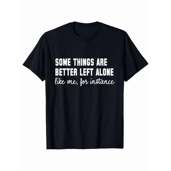 【New Arrival】Introvert Sarcastic Quote Graphic T-Shirt, Cotton Crew Neck Short Sleeve Tee, Funny Solitude Slogan Casual Streetwear Novelty Gift For Quiet Personality People