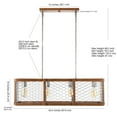 thumbnail image 3 of JONATHAN Y Gaines 34.5" Linear 4-Light Adjustable Iron Rustic Industrial LED Pendant, Brown/Silver, 3 of 8