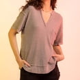 thumbnail image 2 of Birdeem Mode Décontractée Printemps et Été Manches Courtes Blouses & Chemises Col en V pour Femmes, 2 of 7