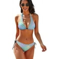 thumbnail image 1 of Faty-T Women Two Piece Halter String Swimsuit Sexy Mermaid Triangle Bikini Set, 1 of 12