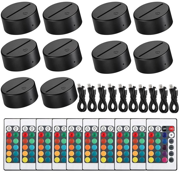 5/10/15 Set 3D LED Light Base Acrylic Lamp Display Stand 16 Colors Remote Control /7Colors Touch For Anime Lamp Holder Wholesale