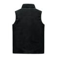 thumbnail image 4 of NoxwB Men's Winter Sherpa-Lined Jacket Stand Collar Sleeveless Zip-Up Pockets Fleece Vest Coat Soft Comfy Thermal Waistcoat Coat Black L, 4 of 9