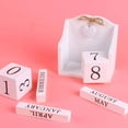 thumbnail image 4 of Vintage Wooden Perpetual Calendar, European Style Rustic Chic Number Changeable Date Blocks for Office Desk Decor, 4 of 4