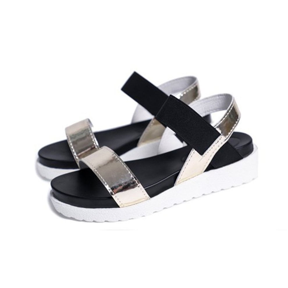 champagne colored flat sandals