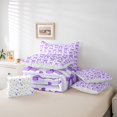 thumbnail image 6 of Manfei Cute Purple Bowtie 7-Piece Twin Bedding,Fashion Bowknot Heart Print Bedding Comforter Set,Colorful Stars Reversible, 6 of 7