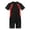 Black, variant on Kids Girls Swimsuit One-piece Short Sleeves Bathing Suit Rash Guard Fluorescent_Green 8