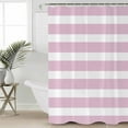 thumbnail image 4 of Shower Curtain Bathroom Set Modern Striped Lines Waterproof Fabric Shower Curtains with Grommets&Hooks Pink and White Privacy Bath Curtain for Bathtub 72x72in, 4 of 7