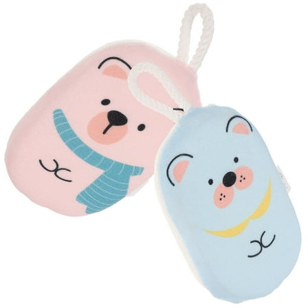 WASHWEPE  2 Pcs Baby Bath Sponges for Kids Scrub The Bear Newborn