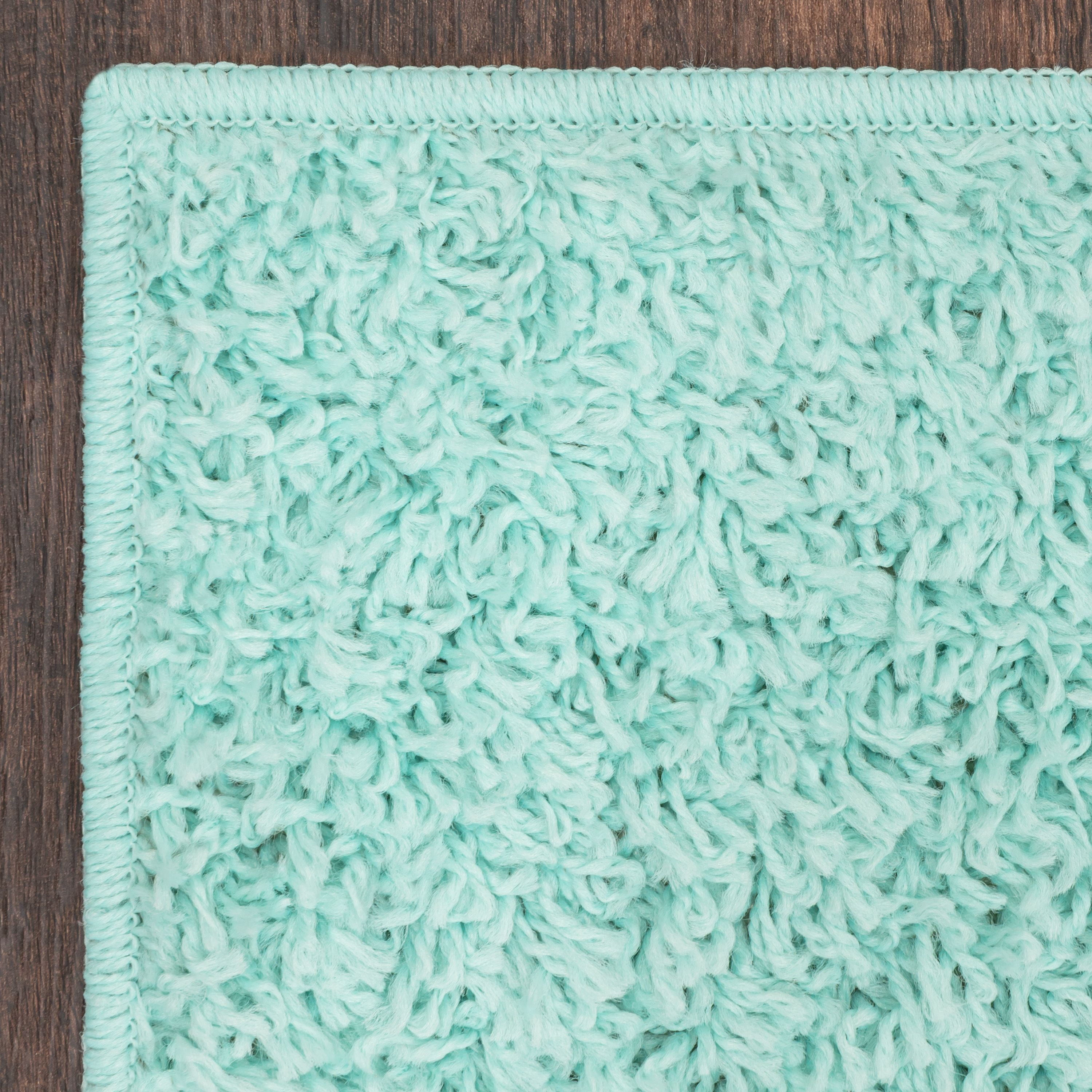 Mainstays Solid Aqua Tufted Shag Indoor Area Rug, 5'X7'