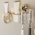 thumbnail image 5 of Lindo oso estante para cepillos de dientes con exprimidor automático de pasta de dientes, perforador de plástico, sin espacio, soportes para cepillos de dientes montados en la pared, 2 tazas, 5 of 5