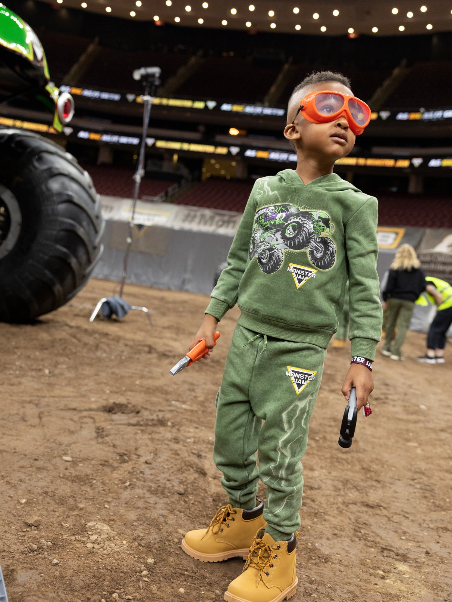 Monster Jam Toddler Boys Hooded Graphic Sweatshirt and Jogger Pants Set, 2-Piece, Sizes 12M-5T