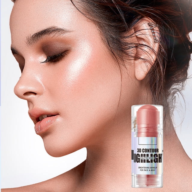 Pisexur Belleza Maquillaje Barra iluminadora tridimensional con purpurina para contorno facial y maquillaje de contorno facial, 46 gpara mujeres y hombres