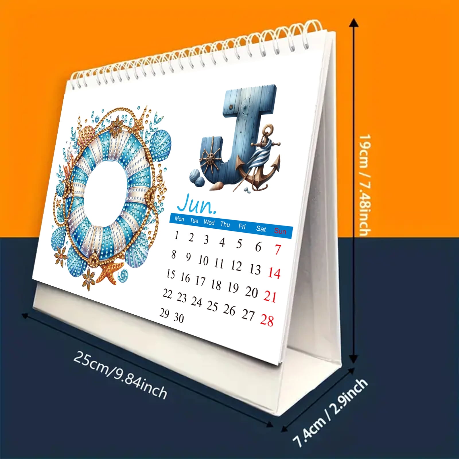 FLOPESN 2026 DIY Diamond Art Painting Desk Calendar,Monthly Flip Tabletop Calendar,Thick Paper with To Do List for Home Office Planning