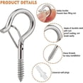 thumbnail image 5 of 30 Piezas Ganchos de Tornillo Ganchos de Techo Ganchos de Tornillo para Exteriores con Hebilla de Seguridad para Colgar en la Pared o el Techo,Plata, 5 of 5