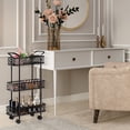 thumbnail image 6 of Oumilen Slim Rolling Storage Cart, 3 Tier Bathroom Organizer, Shelving Utility Cart, Black, 6 of 7