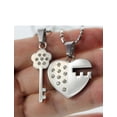 thumbnail image 3 of R.H. Jewelry Stainless Steel Pendant, Lovers Couple Heart and Key Set Matching Necklace, 3 of 4