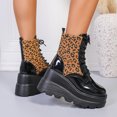 thumbnail image 5 of SACFOF Women's Goth Platform Ankle Boots Buckles Chunky Block Wedge Side Zipper Heels Round Toe Punk Motorcycle Comfy Short Gothic Booties High Heel Lace Up Studded Stacked, 5 of 5