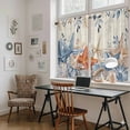 thumbnail image 5 of Blue Coastal Kitchen Curtains 45 Inch Length, Summer Beach Starfish Weeping Eucalyptus Retro Tiers Curtains for Bathroom Bedroom Cafe, Light Filtering Small Window Treatment Drapes 2 Panels 42"Wx45"L, 5 of 8