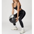 thumbnail image 4 of PISONIC Womens Workout Set Two Piece U Back Color Block Sports Bra Matching High Waist Leggings Gym Work Pilates Outfits, 4 of 6