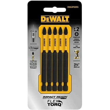 DEWALT ACCESSORIES DWA3PH2IR5 3.5" Impact #2 Phil Bit, 5 Piece 1 Pack