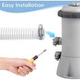 thumbnail image 4 of Replacement Pool Hoses for Above Ground Pools 1 1/4, 59" Long Above Ground Pool Hoses (White, 2 Pcs), 4 of 7