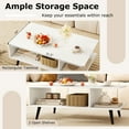 thumbnail image 6 of Topbuy 2-tier Coffee Table w/ Storage Home Mid Century Modern Center Table Heavy-duty Metal Frame Tea Table White, 6 of 9