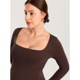 thumbnail image 2 of Long Sleeve Maternity Tops Square Neck Pregnancy Basic Shirts Soft Casual Tee, 2 of 5