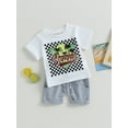 thumbnail image 3 of GXFC Toddler Boys Summer Letters Print Shorts Outfits Kids Boys Short Sleeve T-shirt Tops and Short Pants Set Casual Clothes 2Pcs 0-3T, 3 of 8