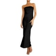 thumbnail image 2 of Taylonsss Womens Satin Dress Lace Cut-Out Backless Strapless Off-Shoulder Elegant Evening Gown, 2 of 7