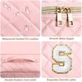 Large Initial Makeup Bag, Personalized Initial Cosmetic Bag Quilted