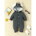 thumbnail image 2 of Franhais Baby Romper, Long Sleeve Ears Hooded Button Closure Fall Jumpsuit Clothes for Boys Girls, 2 of 9