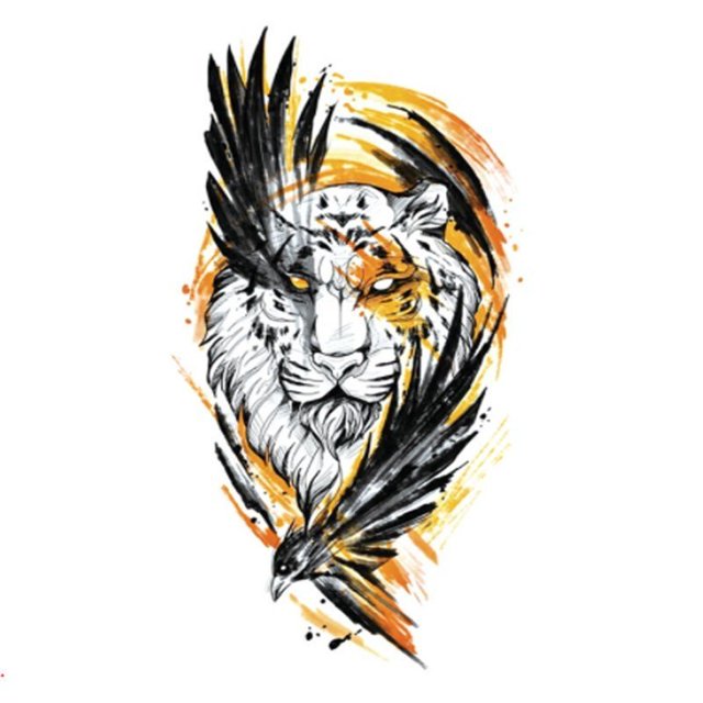Tatuaje Temporal Impermeable Hombres Mujeres Falso Pegatina Lobo León Tigre