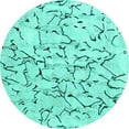 thumbnail image 1 of Ahgly Company Indoor Round Solid Turquoise Blue Modern Area Rugs, 5' Round, 1 of 4