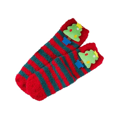 

Clearance Women Christmas Coral Socks Plush Slipper Socks Indoor Athletic Socks Cute Fluffy Socks Soft Cabin Socks Colorful Cozy