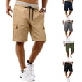 thumbnail image 4 of Zimjoy Men's Relaxed Fit Cargo Shorts Hiking Outdoor Casual Shorts Drawstring Elastic Waist Bermuda Shorts with Multi-Pocket, Black L, 4 of 4