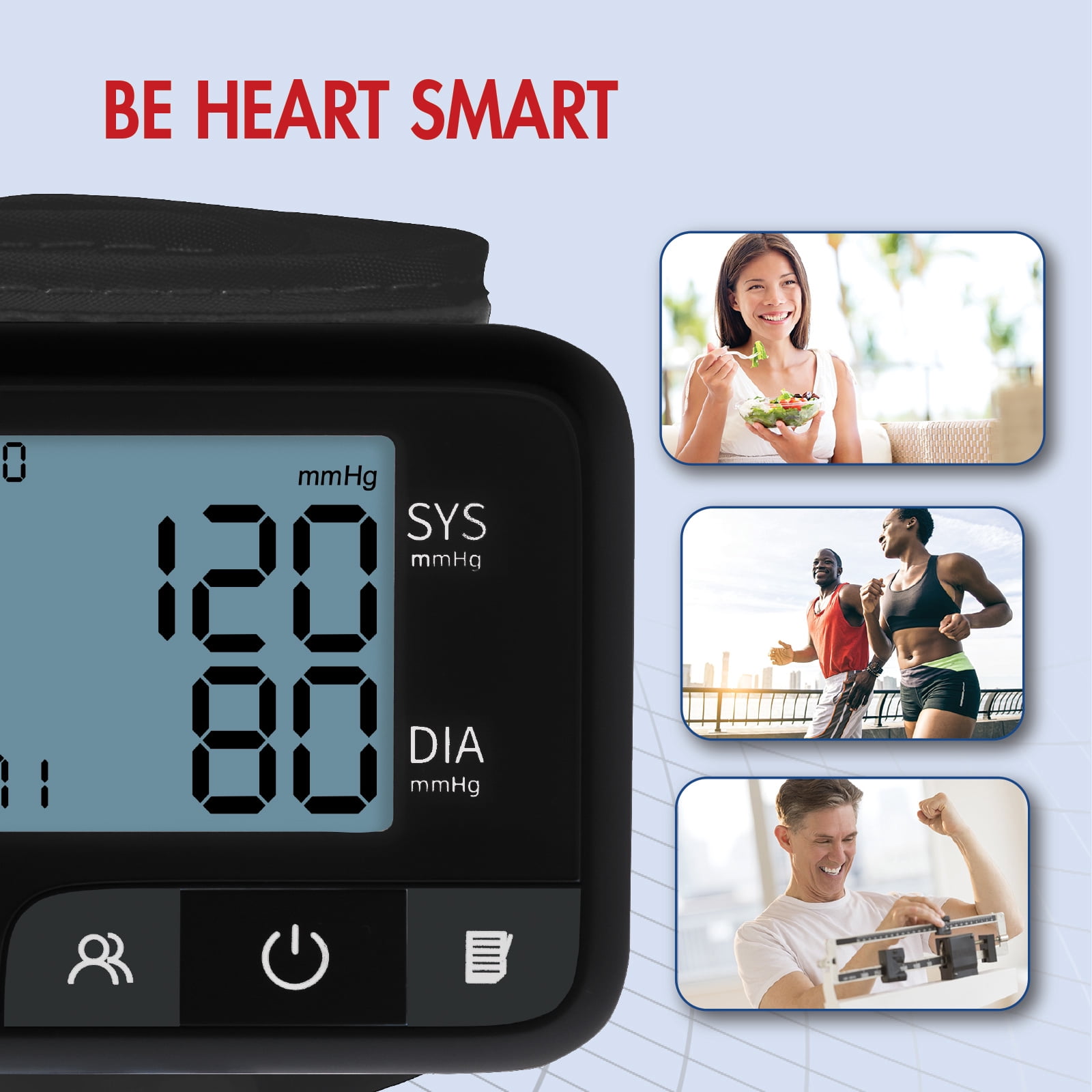 SmartHeart Talking Blood Pressure Monitor | Adult Wrist Cuff | Clinically Accurate | Bilingual | 2-Person Memory | Hypertension Indicator