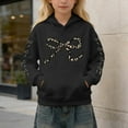 thumbnail image 7 of LRen Girls Hoodies Size 14-16, Girl Bow Leopard Printed Hoodies Drop Shoulder Long Sleeve Sweatshirts Pullover Preppy Back To School Cute Valentines Clothes,Black,9-10 Years, 7 of 7