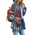 thumbnail image 2 of Bohemian Print Women Loose Casual Sweater Cardigan Coat, 2 of 5