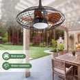 thumbnail image 3 of 20 Inch Downrod Mount Ceiling Fan LED 18W 3CCT 5 ABS Blades DC Motor with Hanging and Hook for Outside Patios Pergola, 3 of 10
