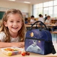 thumbnail image 4 of Kuiaobaty Astronaut Print Backpack and Lunch Bag Set for Boys Moon Stars Print Backpack Pencil Case with Bottle Holder Roomy Casual School Bag with Lunch Box for Travel Camping Picnic, 4 of 7