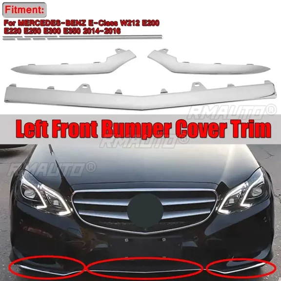 Car Front Bumper Lip Diffuser Spoiler Lip Lower Chrome Trim For Mercedes For Benz E-Class W212 E200 E220 E250 2014-2016 Body Kit