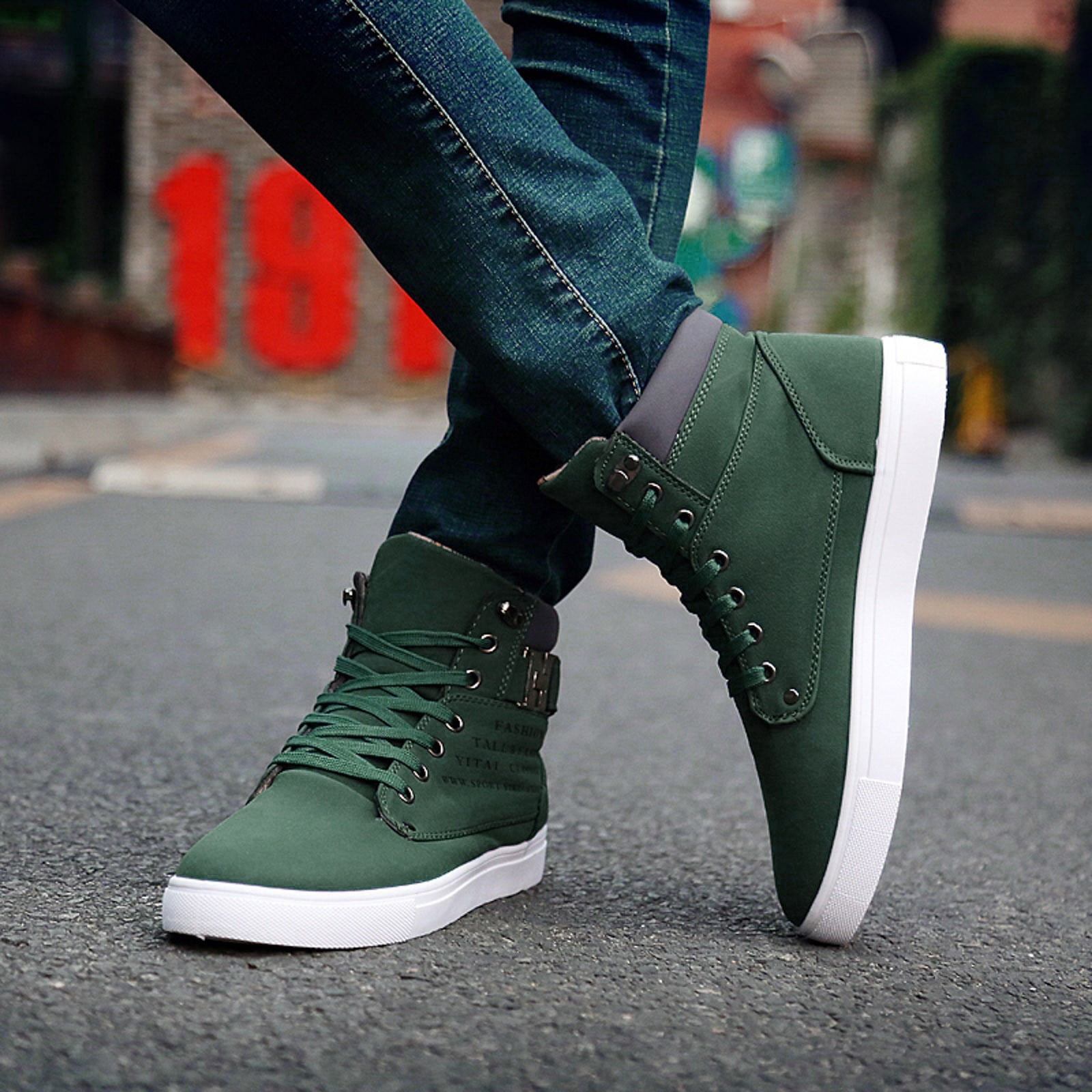leather sneaker boots mens