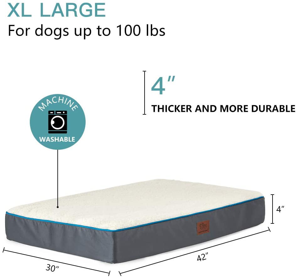 Orthopedic Egg Crate Foam Platform Medium Mattress Pet Mat Bed for Dogs & Cats SunStyle Home Orthopedic Foam Dog Bed for Small Large Dogs Up to 50/75/100lbs with Waterproof Removable Cover