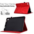 thumbnail image 3 of Tablet Case for Samsung Galaxy Tab A9 8.7" 2023 SM-X110 / SM-X115, Embossed Tree Pattern PU Leather Book Style Smart Auto Wake/Sleep Cover with Stand Card Slots Magnetic Clasp Shockproof Case, Red, 3 of 10