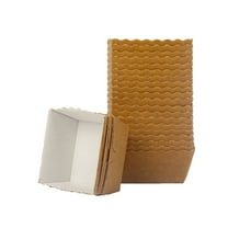 Novacart Beige Easybake Square Baking Mold, 2-3/8" x 2-3/8" x 1-3/8" - Pack of 60