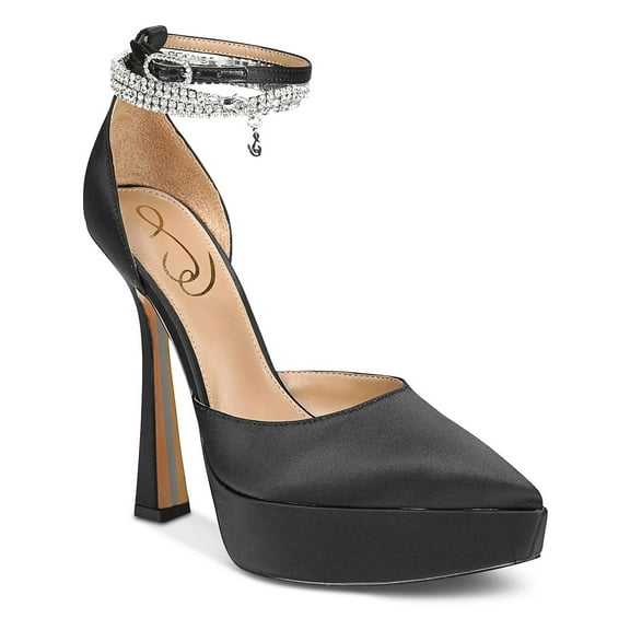 Sam Edelman Women's Andie Heels Black Satin 7.5M