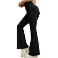 thumbnail image 4 of purcolt Women 2 in 1 Skirted Leggings Tummy Control High Waisted Flare Pants for Workout Yoga Tennis Fake Two Pieces & Side Drawstring, 4 of 9