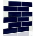 thumbnail image 1 of Juego de 16 piezas, azulejos autoadhesivos de metro azul, protector contra salpicaduras adhesivo para baño y cocina, papel adhesivo de vinilo de ladrillo 3D, 1 of 1
